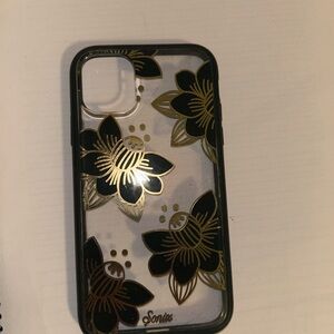 Onia Black & Gold Floral Clear Phone Case